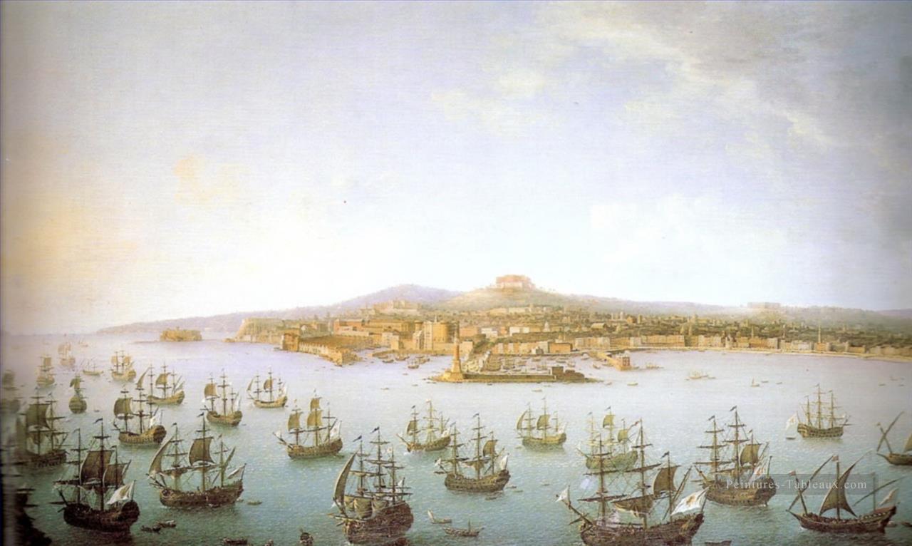 Partence de Carlo di Borbone Navire de guerre Peintures à l'huile